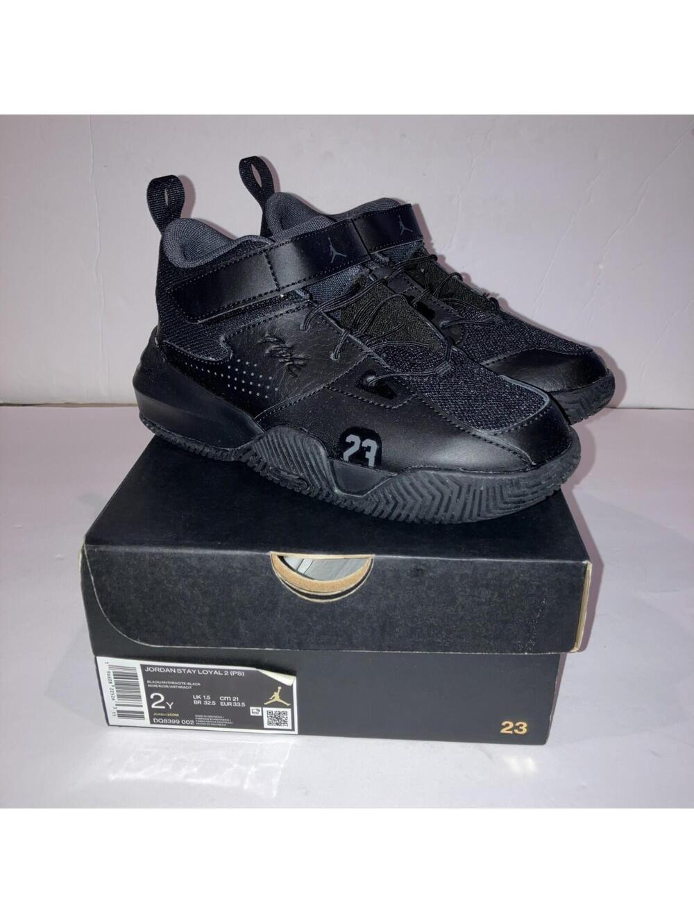 Nike Jordan Stay Loyal 2 (PS) ‘ Triple Black’ Youth 2 DQ8399 002 NEW